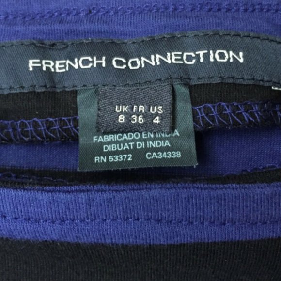 French Connection Stretch Stripe 3/4 Sleeve Dress - Picture 7 of 10